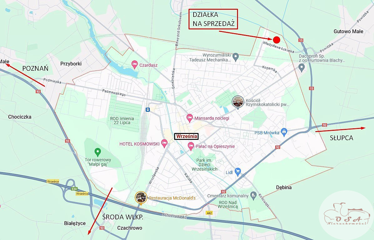 Działka Sprzedaż Września Kazimierza Wielkiego 8