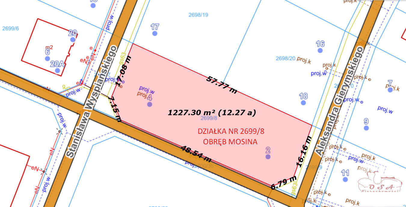 Działka Sprzedaż Mosina Henryka Siemiradzkiego 11