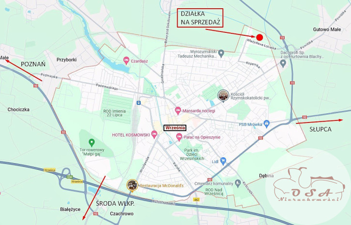 Działka Sprzedaż Września Kazimierza Wielkiego 4